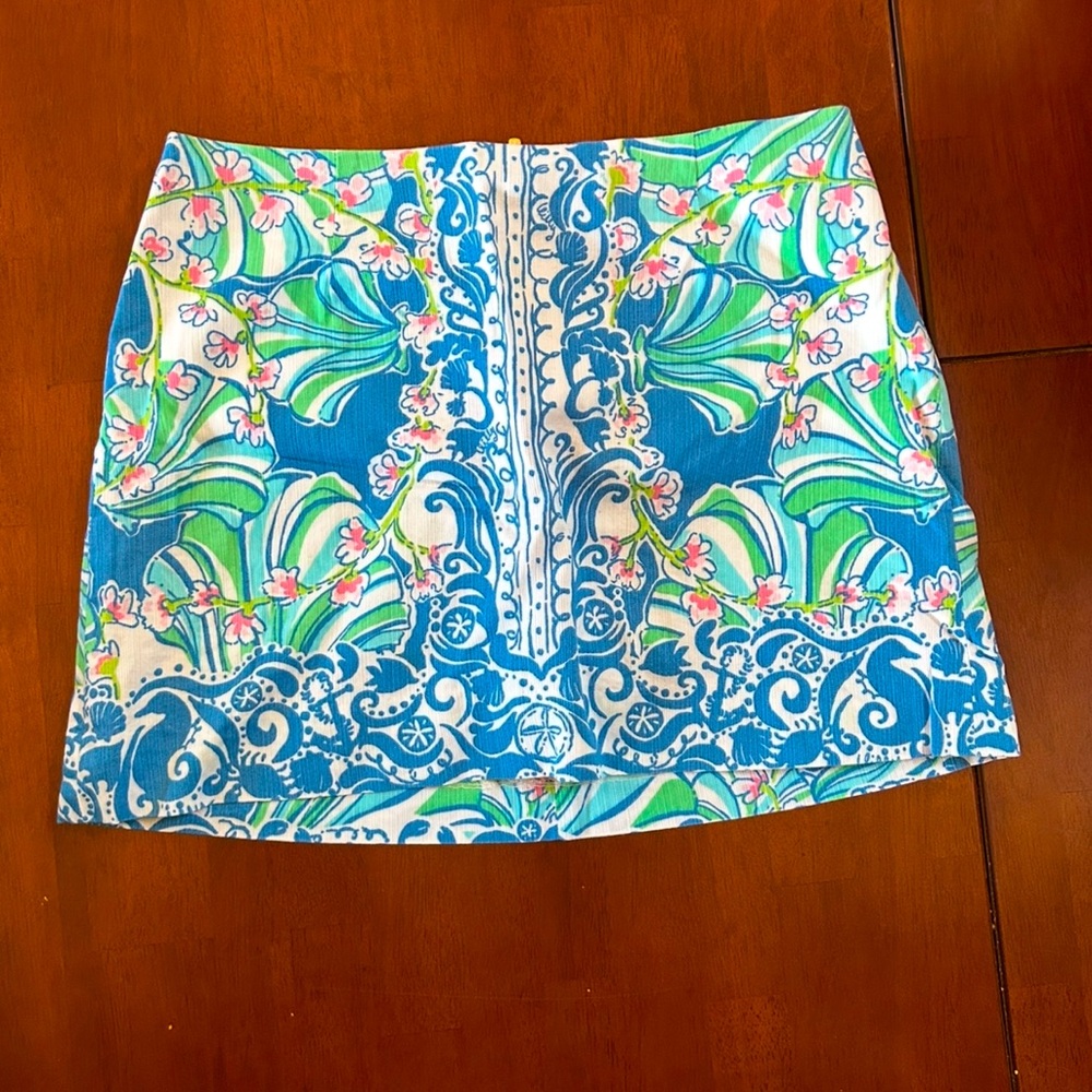 Lilly Pulitzer Tate Bay Blue Coasting Engineered Mini Skirt 2